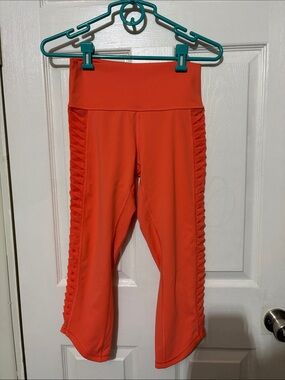 lululemon athletica Orange Capri Leggings with Side Ladder Detail